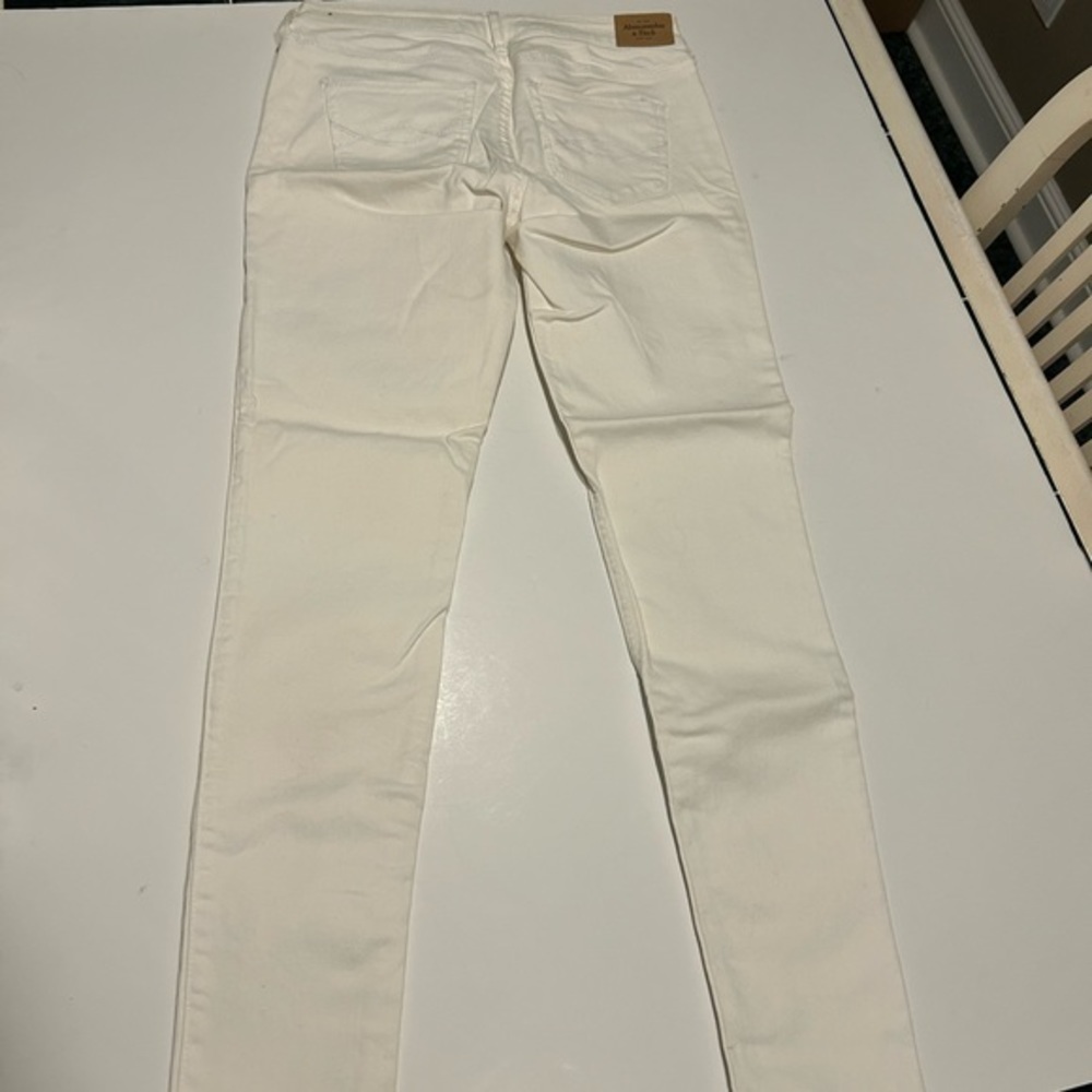 ABERCROMBIE & FITCH WHITE SKINNY JEANS SIZE 4R / 27 - LENGTH 31 - Picture 10 of 10